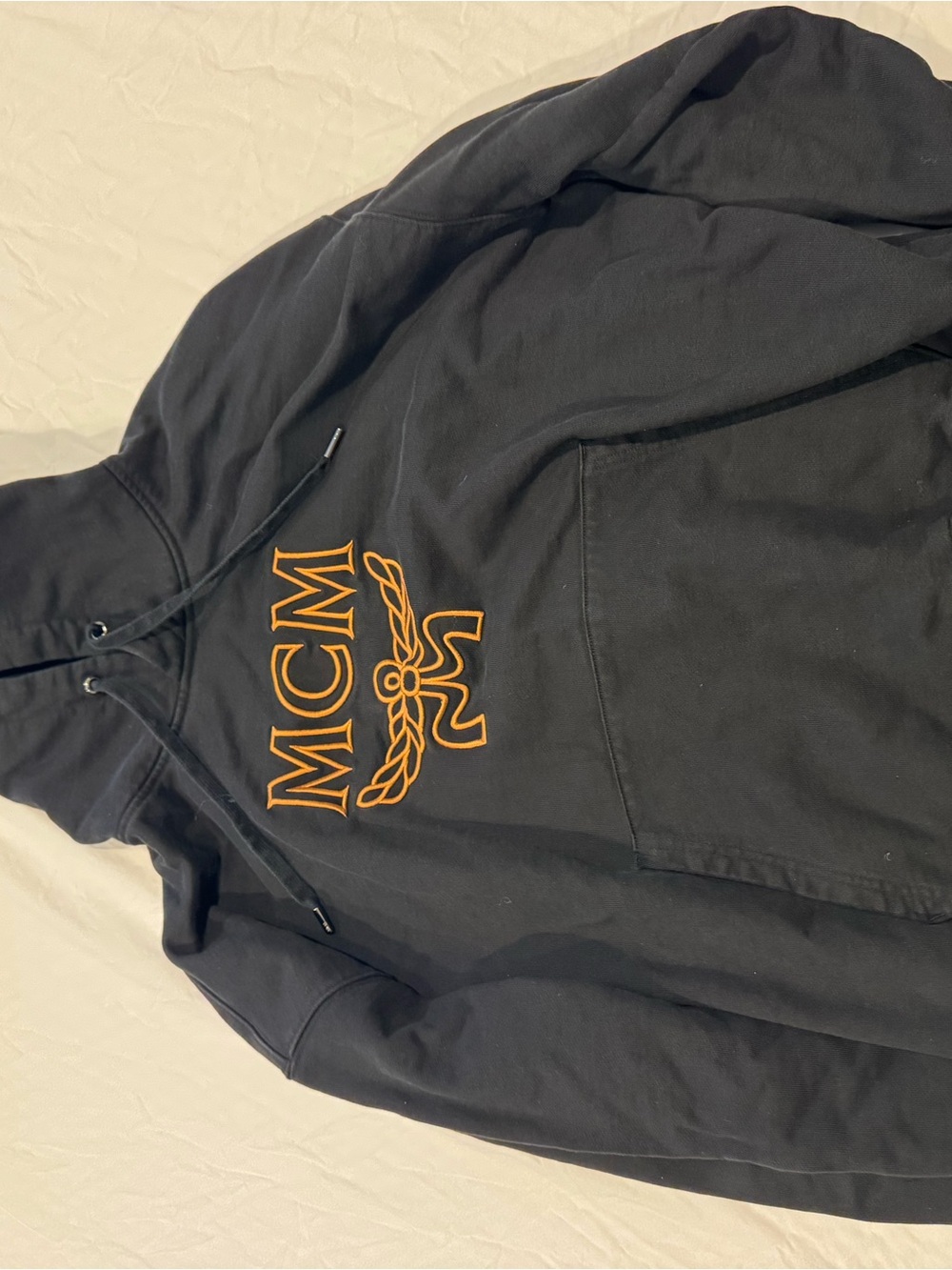 MCM Black Hoodie with Gold Label